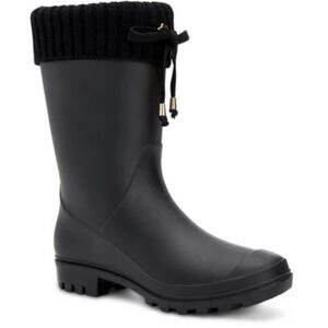 charter club camylla tall rain boots, knit collar, size 5UK I 7m